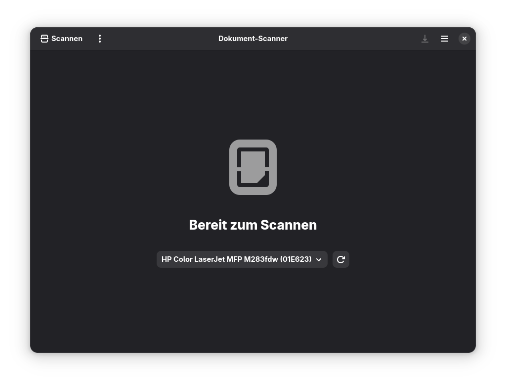 Scanner Oberfläche Gnome