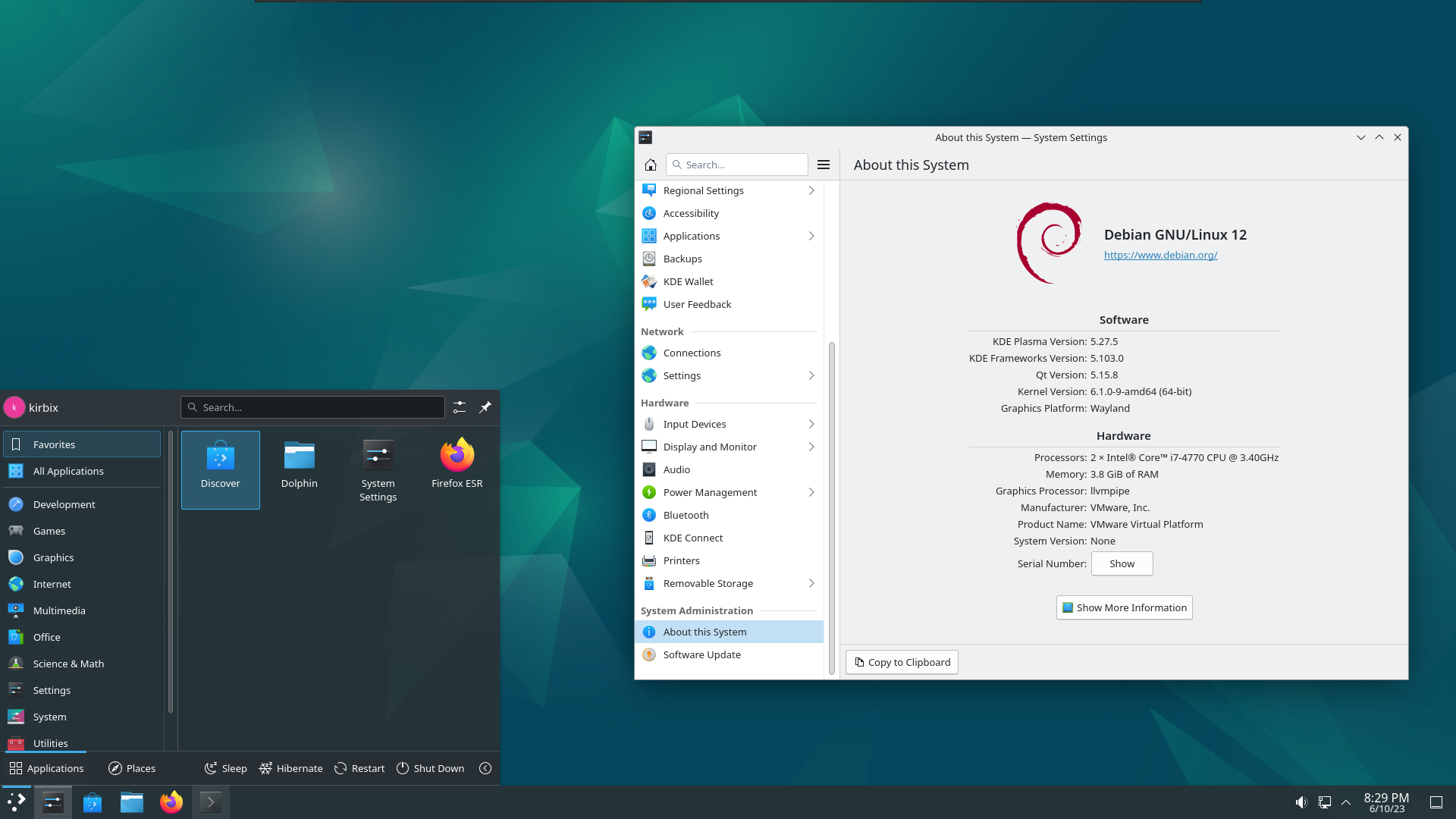 Plasma Desktop Debian Linux